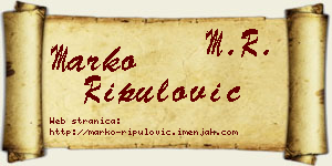 Marko Ripulović vizit kartica